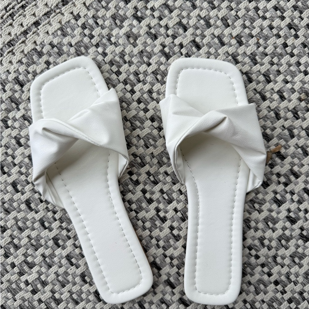 Elegant White Women's Slide Sandals